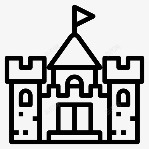 城堡建筑中世纪图标svg_新图网 https://ixintu.com 中世纪 城堡 建筑 玩具轮廓