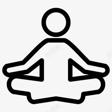 瑜伽冥想放松图标图标