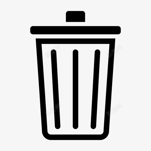 删除垃圾箱处理垃圾图标svg_新图网 https://ixintu.com ui元素 删除垃圾箱 垃圾 处理 废物