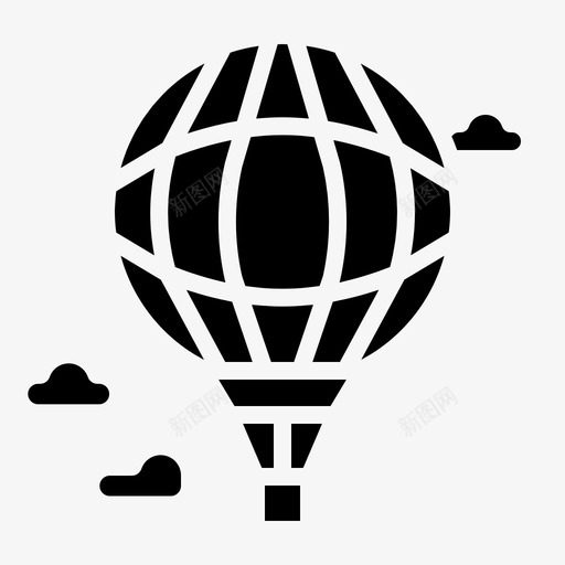 热气球飞行运输图标svg_新图网 https://ixintu.com 旅行固体 热气球 运输 飞行