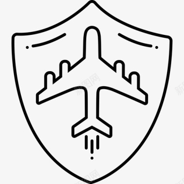 旅行保险飞机保护图标图标