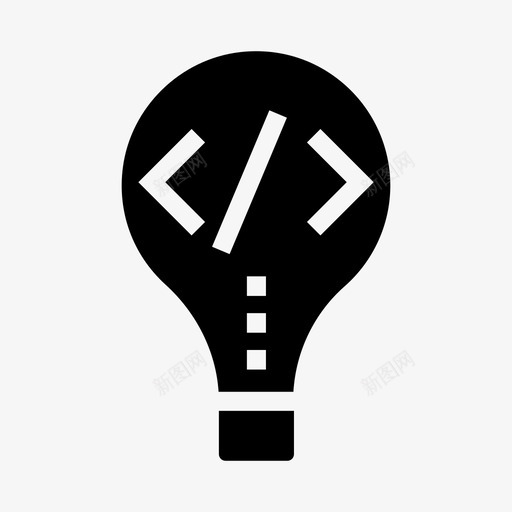 编码思想灯泡创造力图标svg_新图网 https://ixintu.com 创造力 灯泡 编码思想 编程