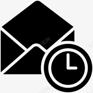 邮件时钟电子邮件信件图标图标