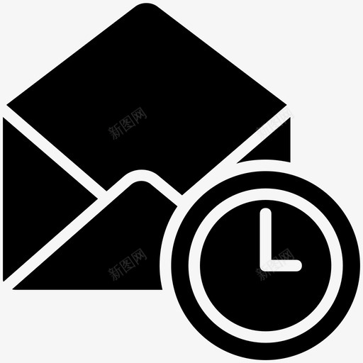邮件时钟电子邮件信件图标svg_新图网 https://ixintu.com 信件 消息 电子邮件 邮件图标 邮件时钟