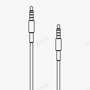 耳机到耳机音频电缆图标图标