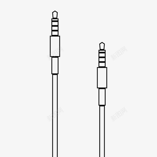 耳机到耳机音频电缆图标svg_新图网 https://ixintu.com 听 插孔 电缆 电缆轮廓 耳机到耳机 音频