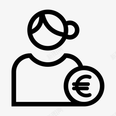 货币欧元人员图标图标