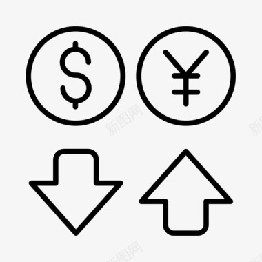 外币银行业务货币兑换图标图标