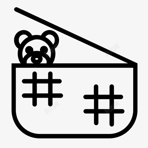带熊的玩具篮子婴儿和儿童图标svg_新图网 https://ixintu.com 婴儿和儿童 带熊的玩具篮子
