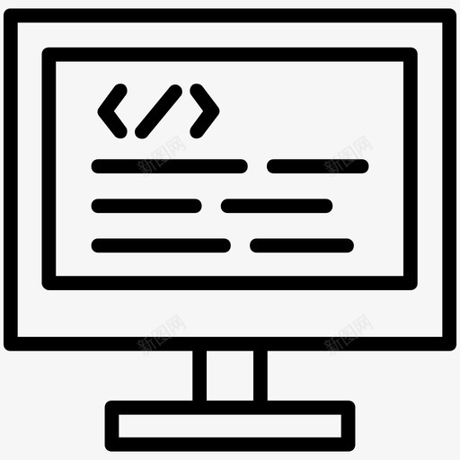 编码html编程图标svg_新图网 https://ixintu.com html web开发 源代码 编码 编程 编程线图标