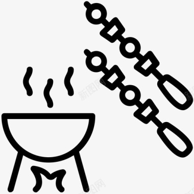 烧烤盘绕食物烧烤食品图标图标
