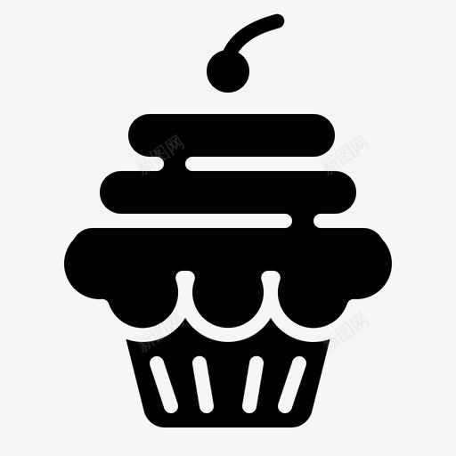 纸杯蛋糕面包房甜点图标svg_新图网 https://ixintu.com 松饼 派对固体 甜点 纸杯蛋糕 面包房
