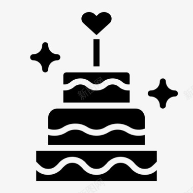 结婚蛋糕爱情踏实图标图标