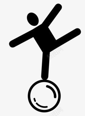 马戏技巧平衡球图标图标