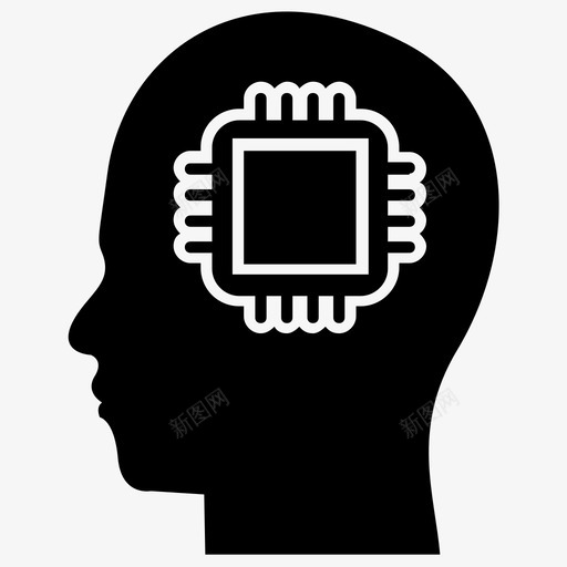 人工智能机器智能脑内微芯片图标svg_新图网 https://ixintu.com 人工智能 在线学习字形图标 机器智能 脑内微芯片 超级智能 软件代理