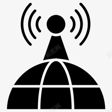 wifi信号塔热点塔网络塔图标图标