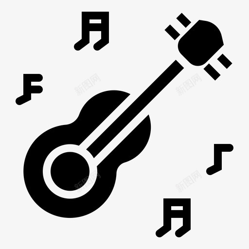 吉他原声音乐图标svg_新图网 https://ixintu.com 原声 吉他 派对专用 管弦乐队 音乐 音乐剧