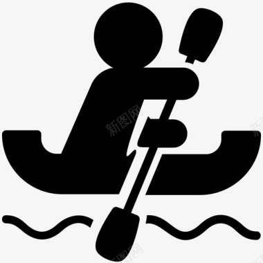 独木舟划船奥林匹克运动会图标图标