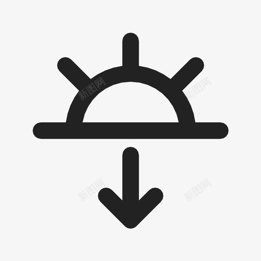 日落箭气象图标svg_新图网 https://ixintu.com 天气 日落 气象 箭