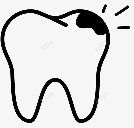 龋齿洞牙图标svg_新图网 https://ixintu.com 治疗 洞 牙 龋齿