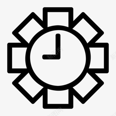 时钟齿轮时间图标图标