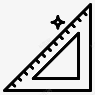 方格直尺三角图标图标