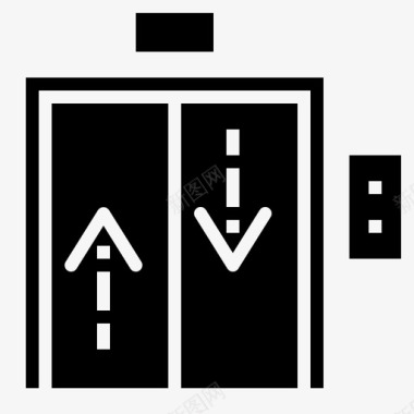 电梯门酒店实心套图标图标