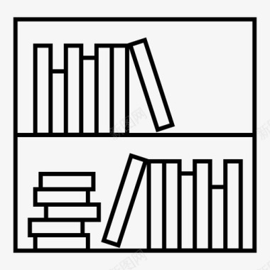 图书馆书籍迷你图书馆图标图标