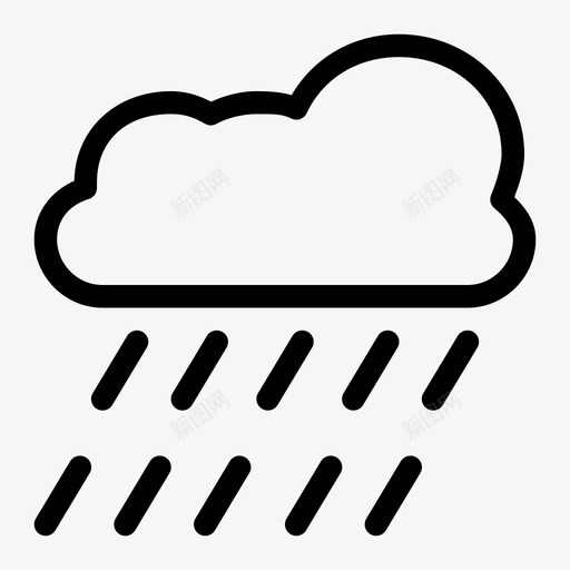 多雨多云季节性图标svg_新图网 https://ixintu.com 中等天气 多云 多雨 季节性 潮湿
