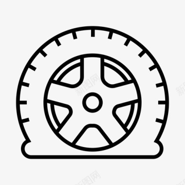 瘪胎汽车维修轮胎图标图标