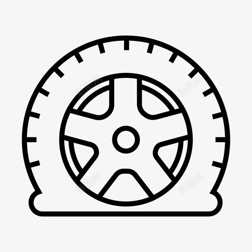 瘪胎汽车维修轮胎图标svg_新图网 https://ixintu.com 汽车维修 瘪胎 车轮 车辆 轮胎