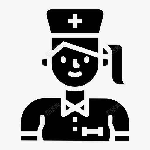 护士头像人物图标svg_新图网 https://ixintu.com 个人资料 人物 头像 护士 社交 职业形象