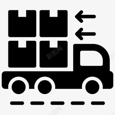 货物运输送货卡车运输货车图标图标
