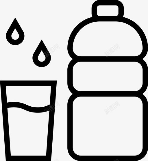 水瓶子饮料图标svg_新图网 https://ixintu.com 健康的 水 瓶子 饮料