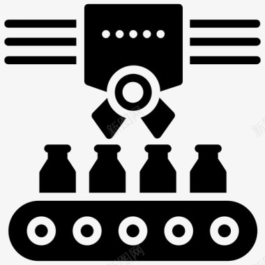 机械机器人液压臂工业机械臂图标图标