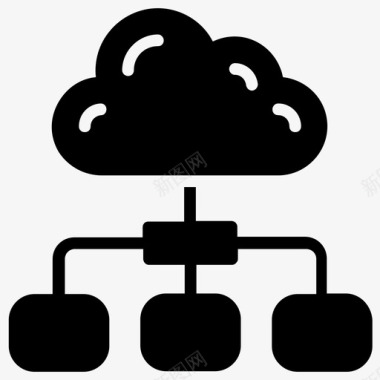 云连接云计算云技术图标图标