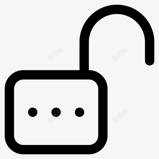 开锁门锁挂锁图标svg_新图网 https://ixintu.com 复古锁 安全符号 开锁 挂锁 用户界面线图标 门锁