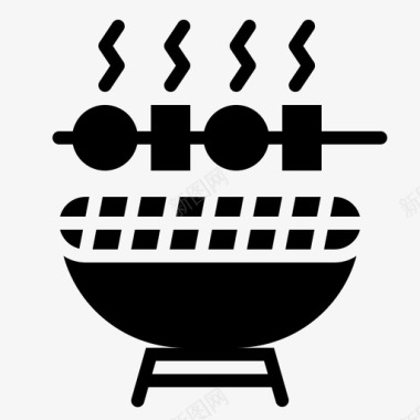 烧烤烹饪串肉图标图标