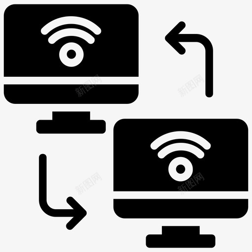 网络共享计算机共享网络连接图标svg_新图网 https://ixintu.com wifi网络 wifi连接 人工智能字形图标 网络共享 网络连接 计算机共享