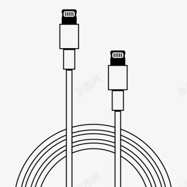 闪电对闪电音频电缆图标图标
