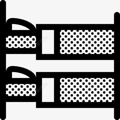 双层床卧室家具图标svg_新图网 https://ixintu.com 卧室 双层床 家具 杂项点 枕头