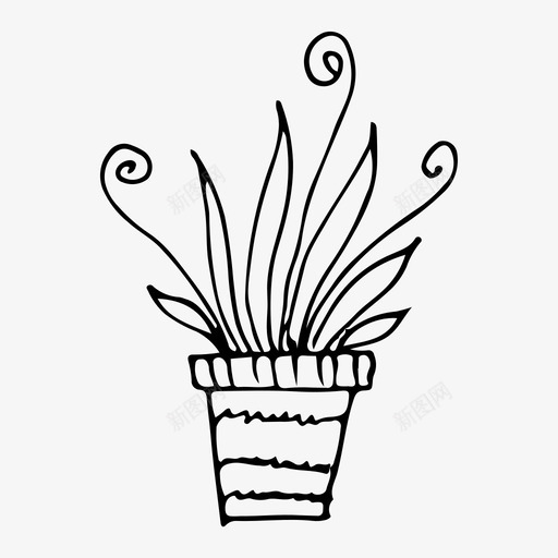 植物盆栽涂鸦室内植物图标svg_新图网 https://ixintu.com 室内植物 植物 植物盆栽 涂鸦 自然