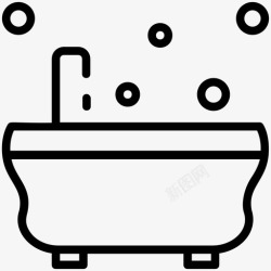 热水浴按摩浴缸浴缸热水浴图标高清图片