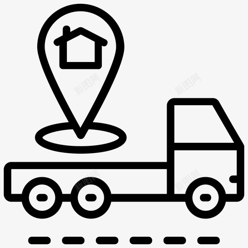 送货上门送货车直接送货图标svg_新图网 https://ixintu.com 物流送货路线图标 直接送货 送货上门 送货车