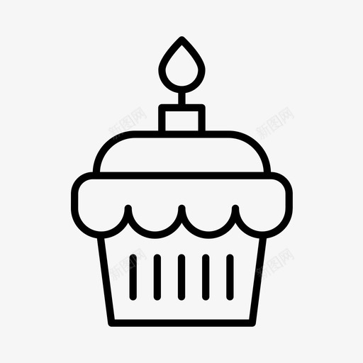 纸杯蛋糕生日庆祝图标svg_新图网 https://ixintu.com 庆祝 生日 纸杯蛋糕 聚会 节日