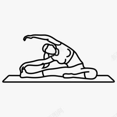 普拉提瑜伽健身体式普拉提工作室姿势图标图标