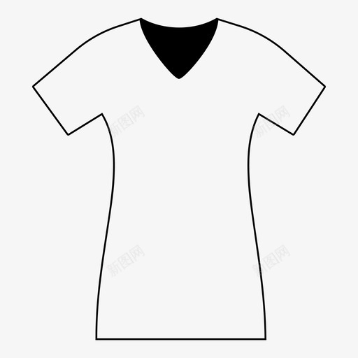 女式v领衬衫t恤图标svg_新图网 https://ixintu.com t恤 女式v领 时尚 衬衫