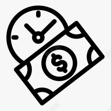 金钱时间商业时钟图标图标