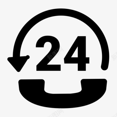 M-24小时电话图标