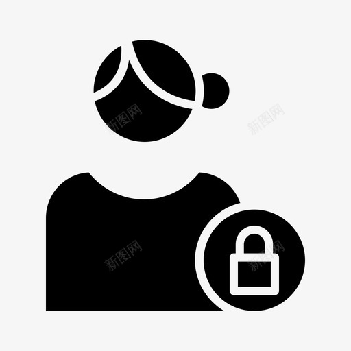 女性个人资料安全图标svg_新图网 https://ixintu.com 个人资料 女性 安全 用户
